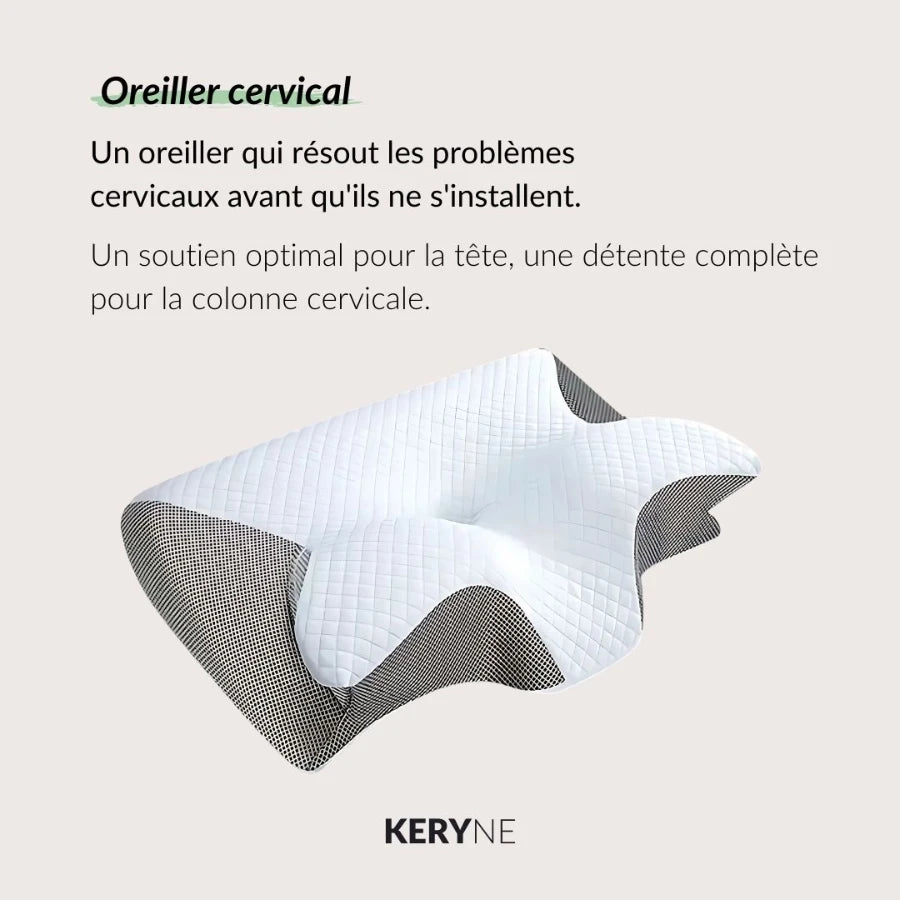 Oreiller Cervical Ergonomique Keryne – Réveillez-vous sans douleur